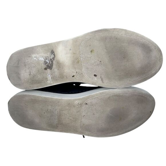 Bontoni Burnished Leather Sneakers Men’s 11.5 Dark Blue Shoes $650 Lace Up - Picture 5 of 10